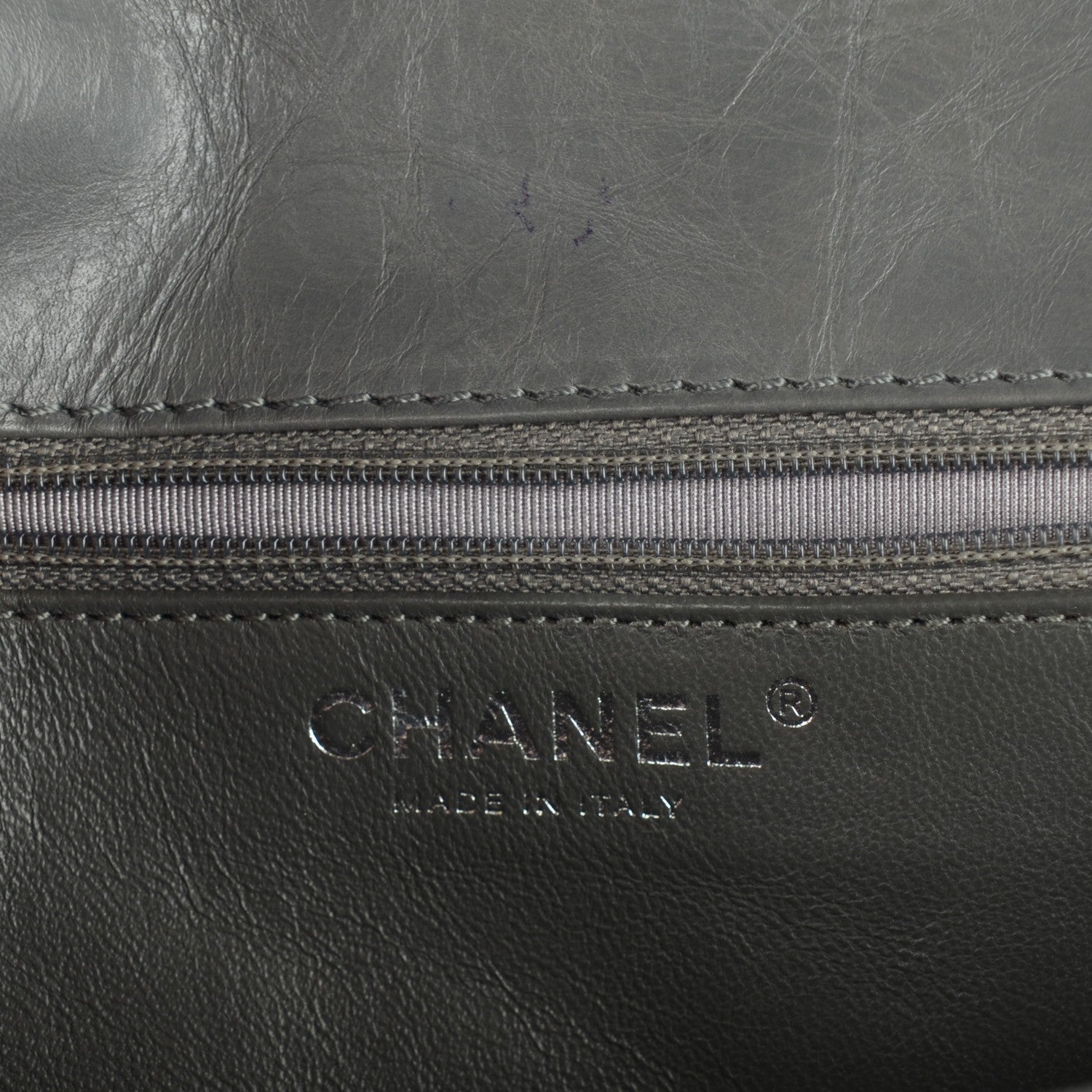 Chanel Aged Calfskin Accordion Reissue 2.55 Flap Grey 7 of 8