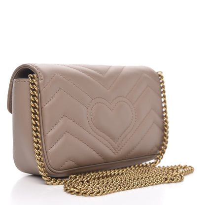 Gucci Calfskin Matelasse Super Mini GG Marmont Shoulder Bag Porcelain Rose 3 of 10