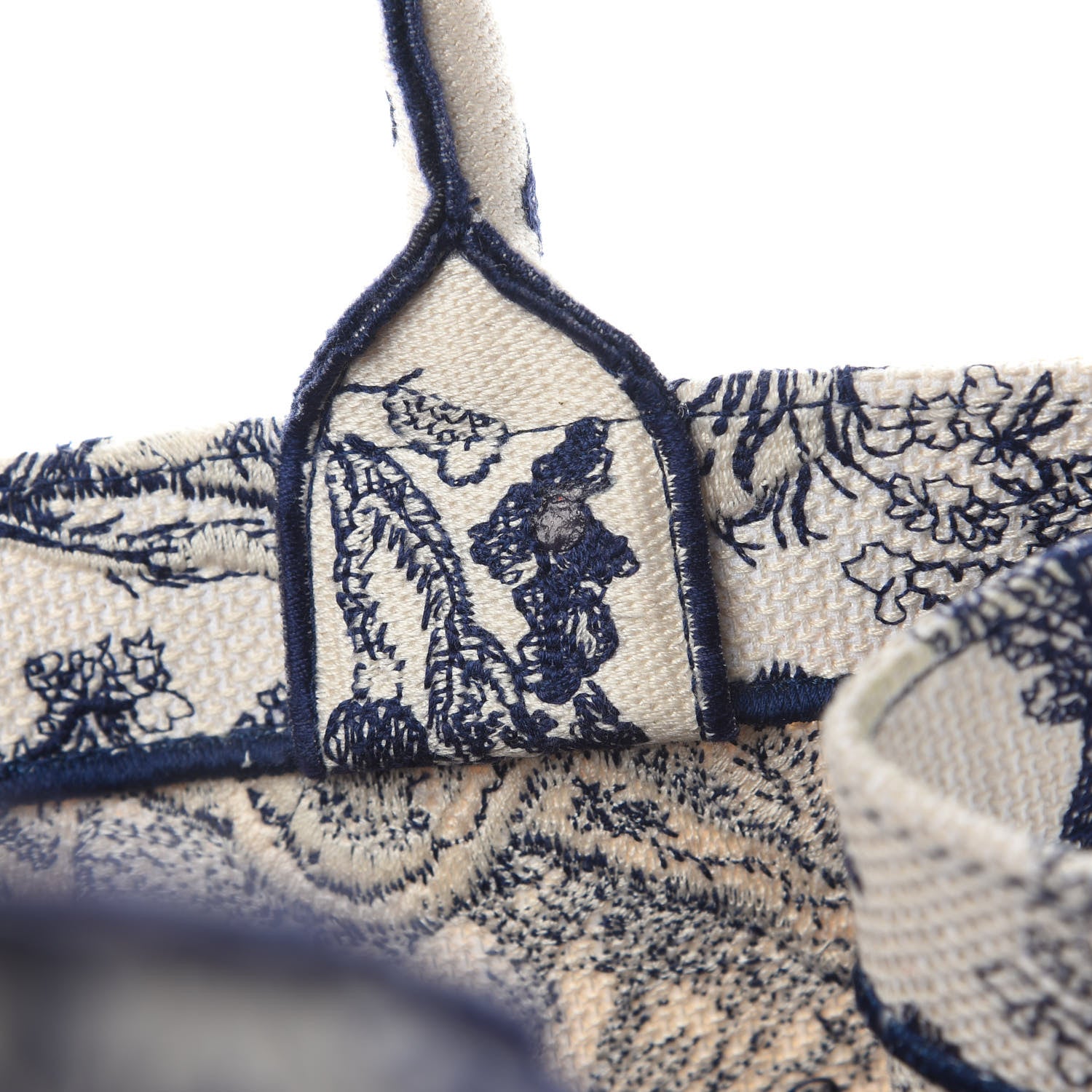 Christian Dior Canvas Embroidered Medium Dioriviera Toile De Jouy Book Tote Blue 10 of 12