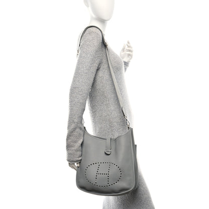 Hermes Taurillon Clemence EVELYNE III GM Gris Mouette 2 of 10