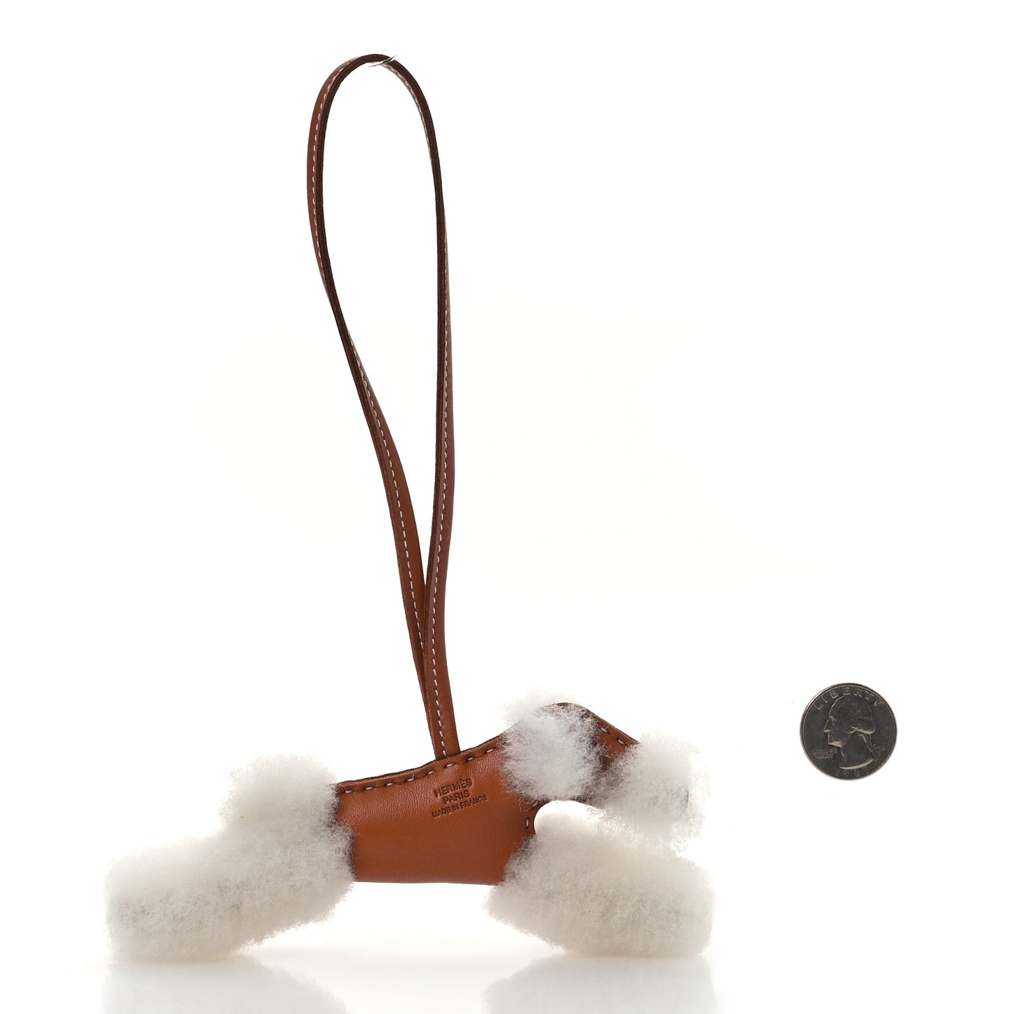 Milo Lambskin Shearling Budy Charm Gold Craie