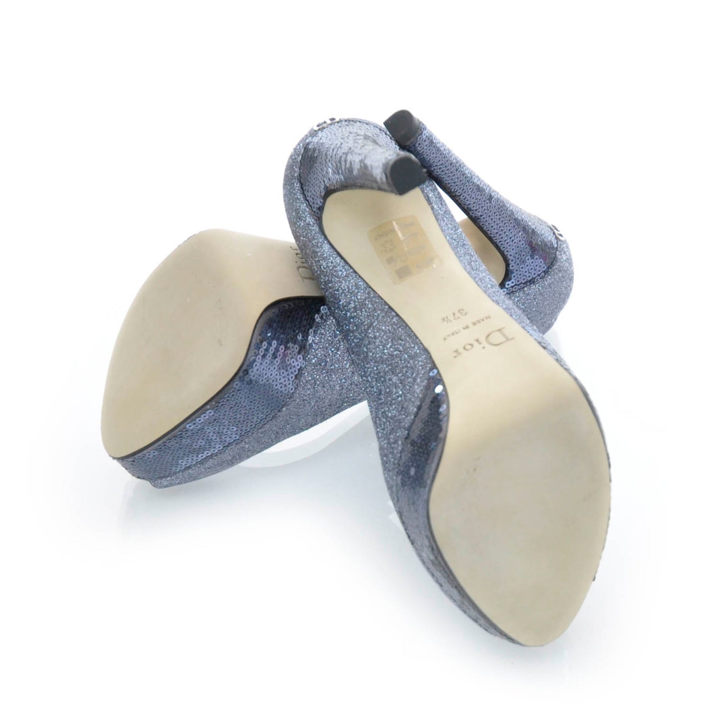 Glitter Sequin Miss Dior Peep Toe Pumps 37.5
