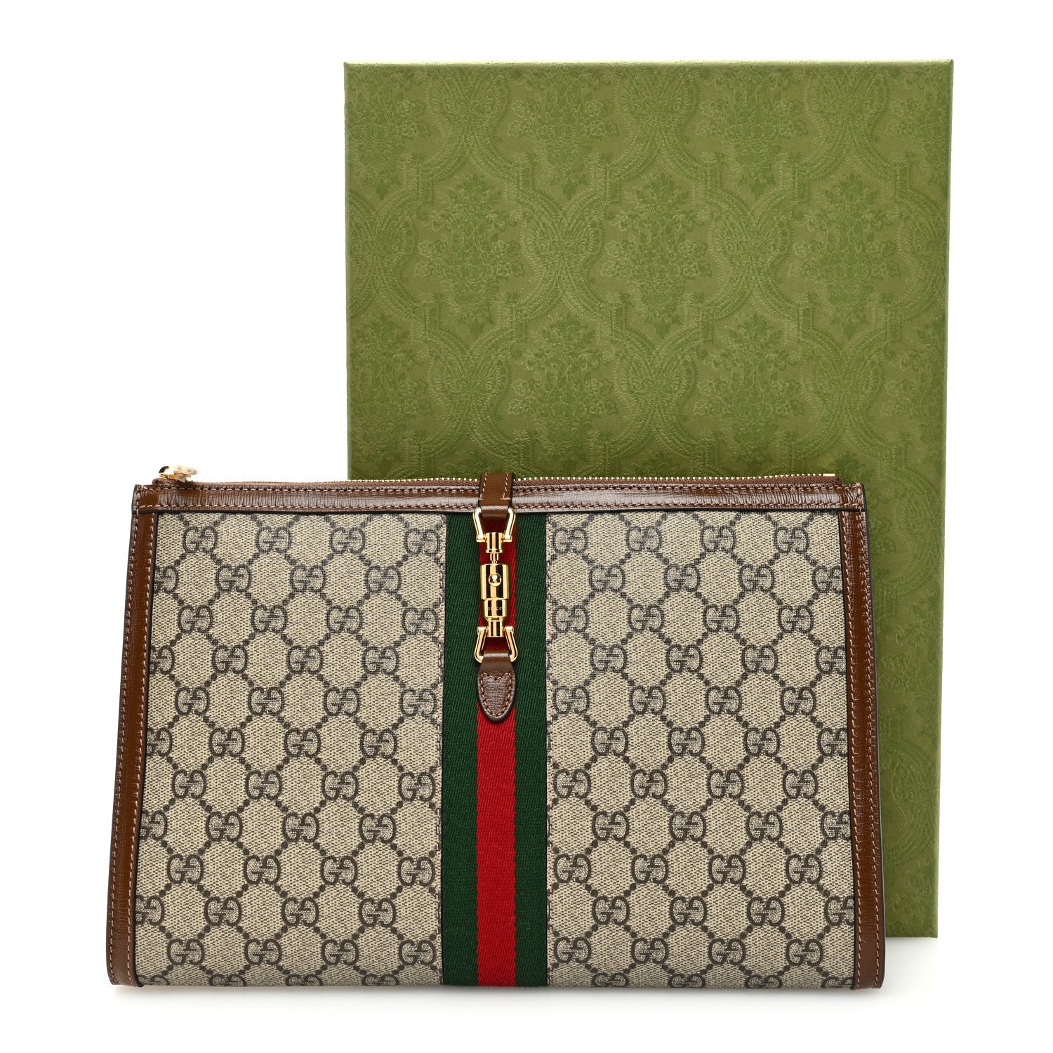 Gucci GG Supreme Monogram Large Jackie 1961 Pouch Brown 8 of 8