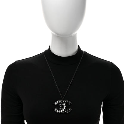 Chanel Ruthenium Crystal CC Necklace Black 2 of 5