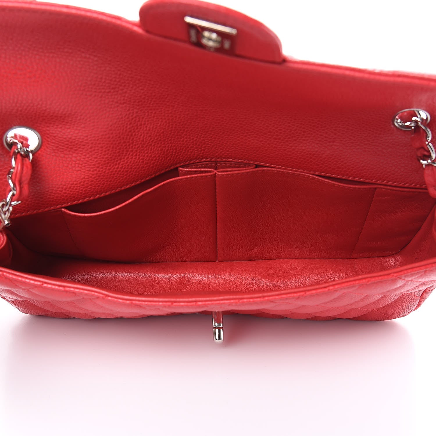 Chanel Caviar Quilted East West Flap Red 5 of 10