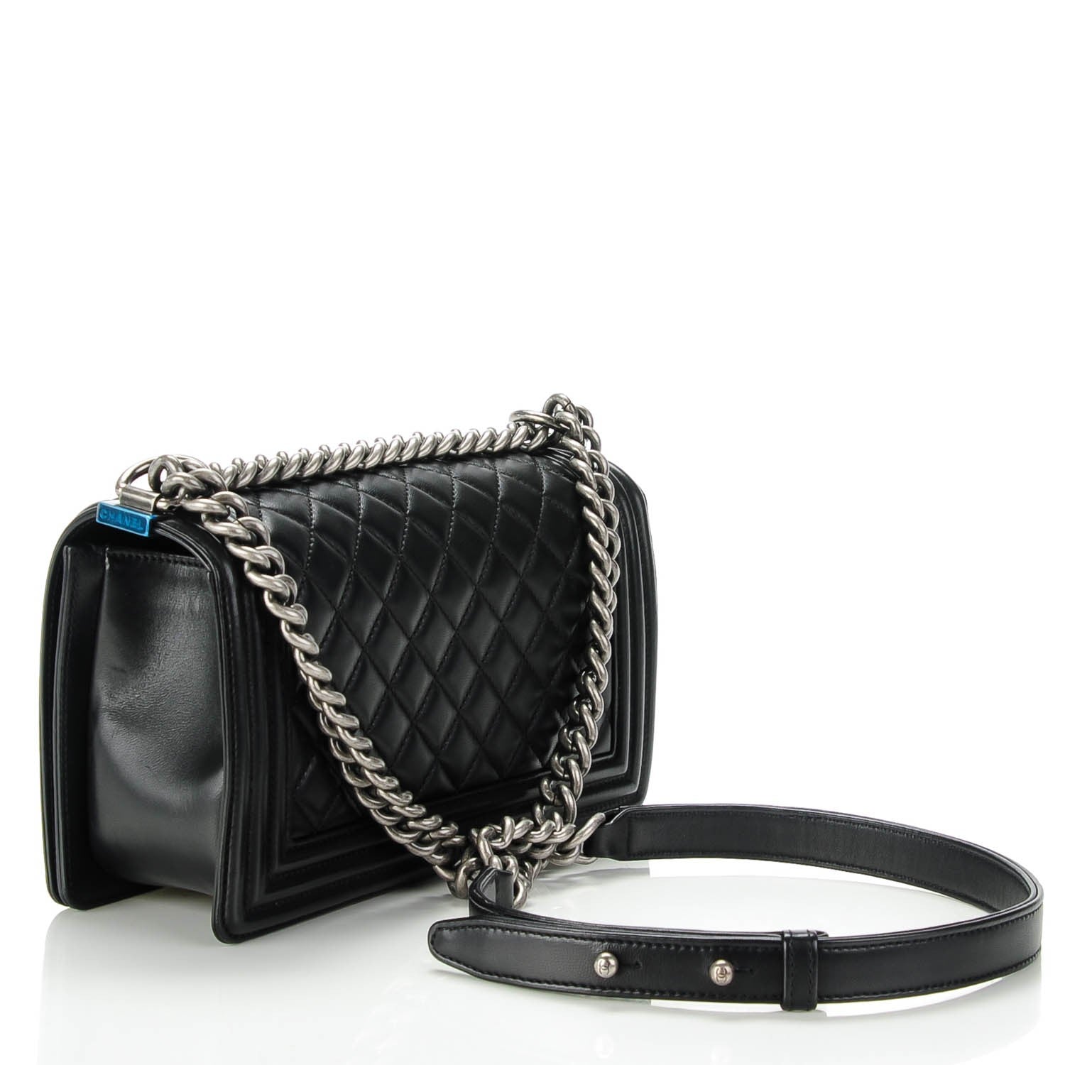 Chanel Lambskin Quilted Medium Boy Flap Black 3 of 7