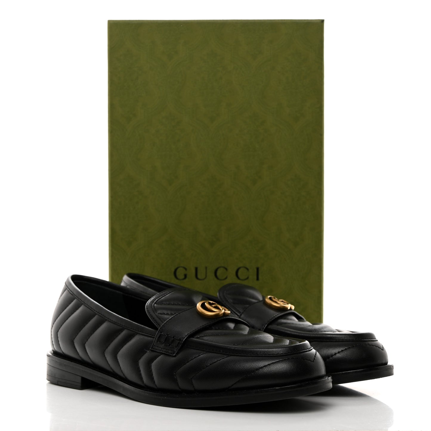 Nappa Matelasse Double G Marmont Loafers 38.5 Black