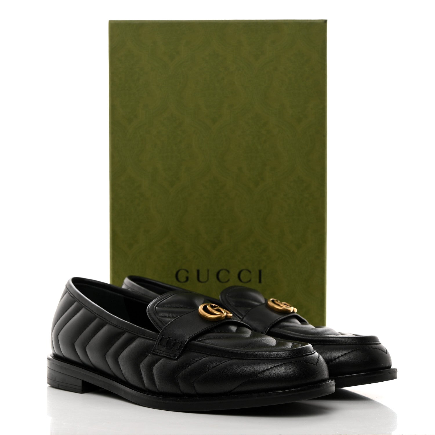Gucci Nappa Matelasse Double G Marmont Loafers 38.5 Black 9 of 9
