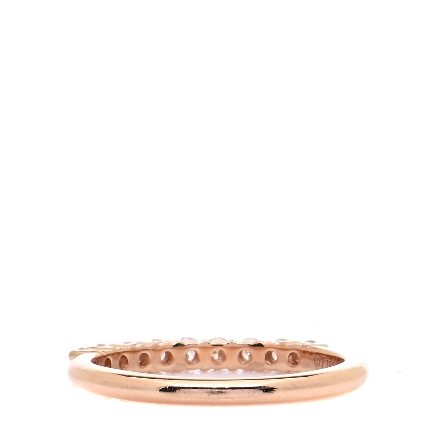 18K Rose Gold Diamond 2.2mm Half Circle Embrace Band Ring 52 6