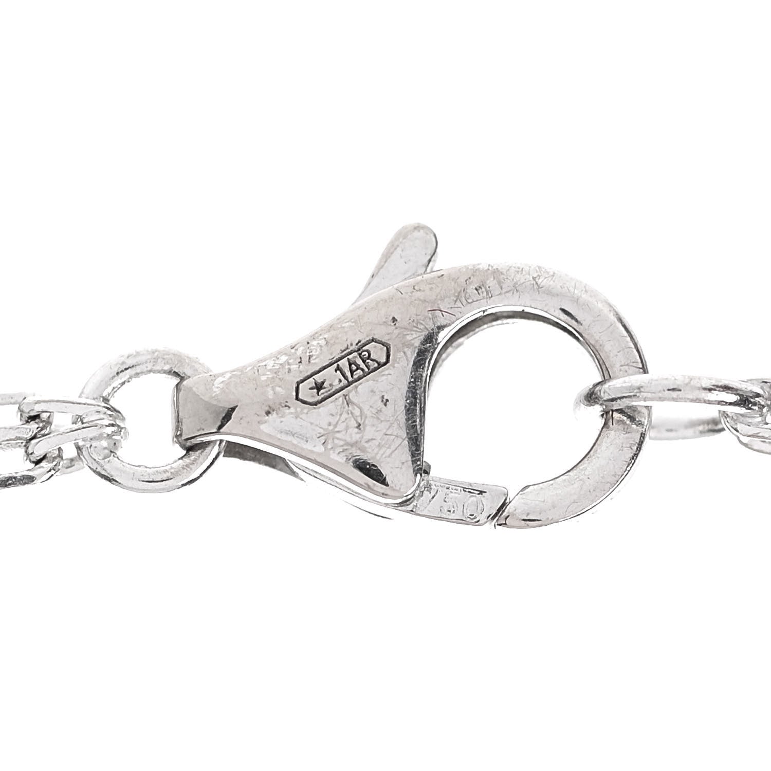 Cartier 18K White Gold 2 Diamond LOVE Necklace 6 of 7