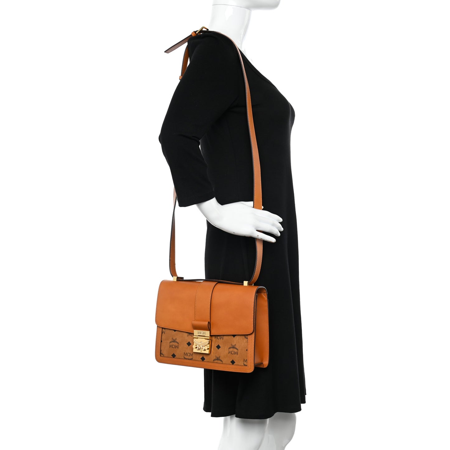 Visetos Medium Tracy Shoulder Bag Cognac