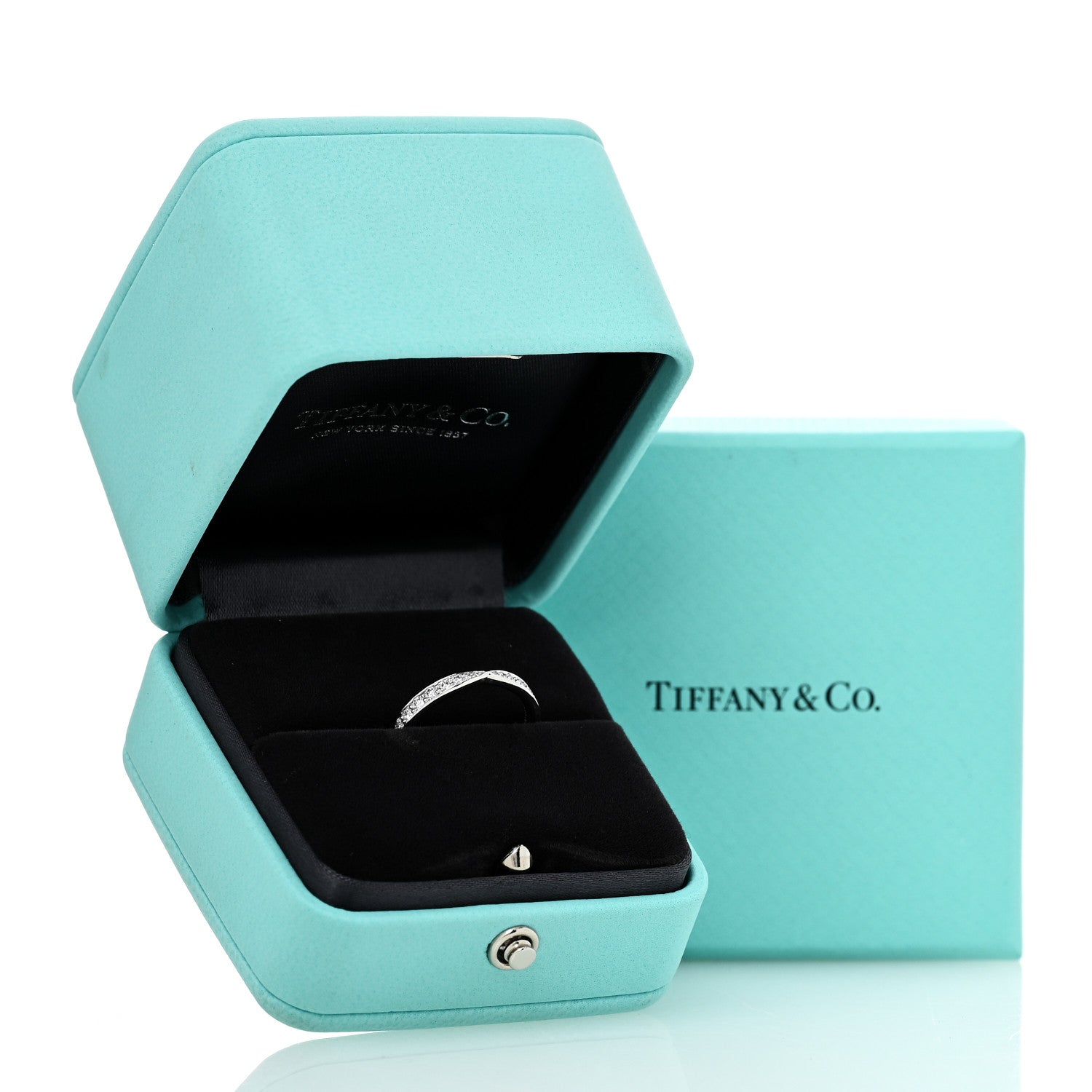 Tiffany Platinum Diamond Harmony Bead-Set Band Ring 53 6.5 5 of 5