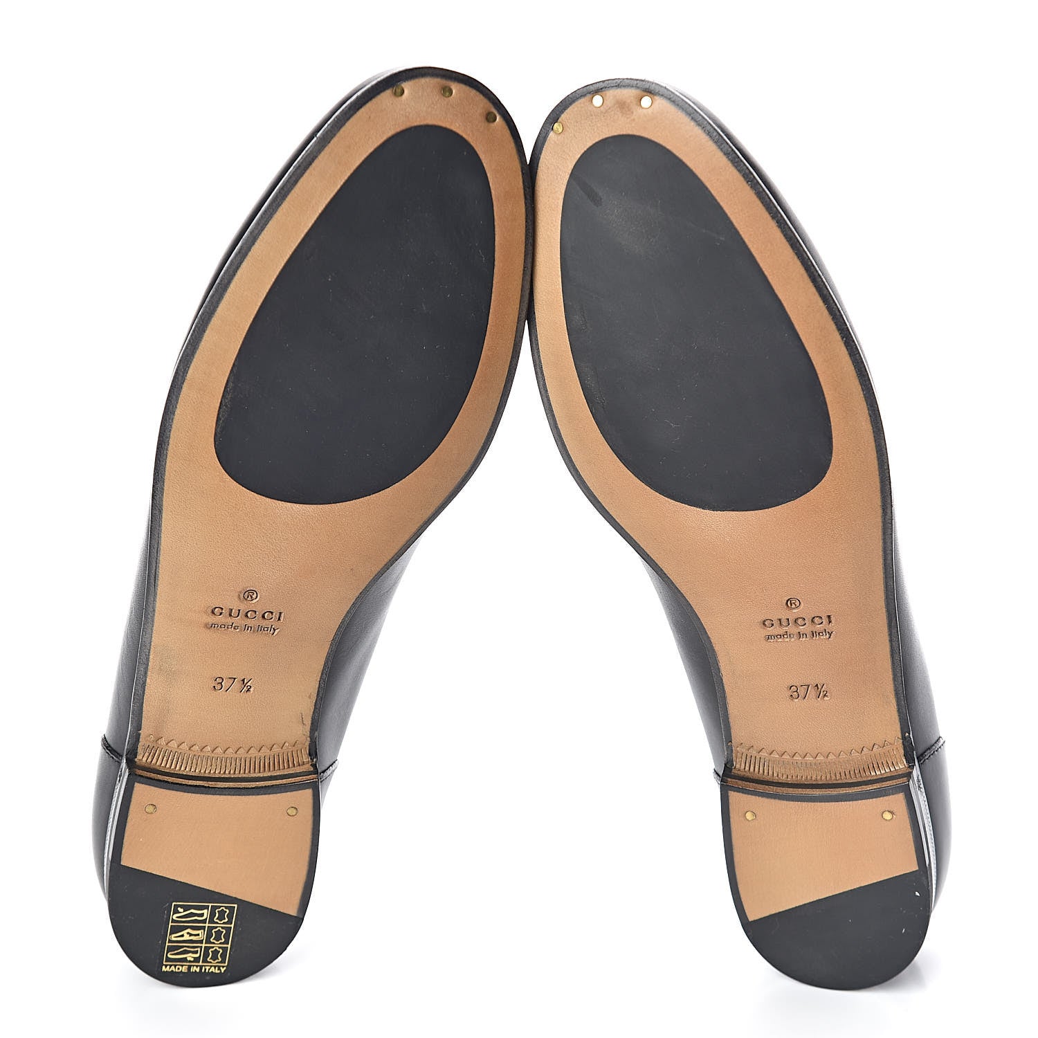 Gucci Calfskin Womens Jordaan Loafers 37.5 Black 5 of 9