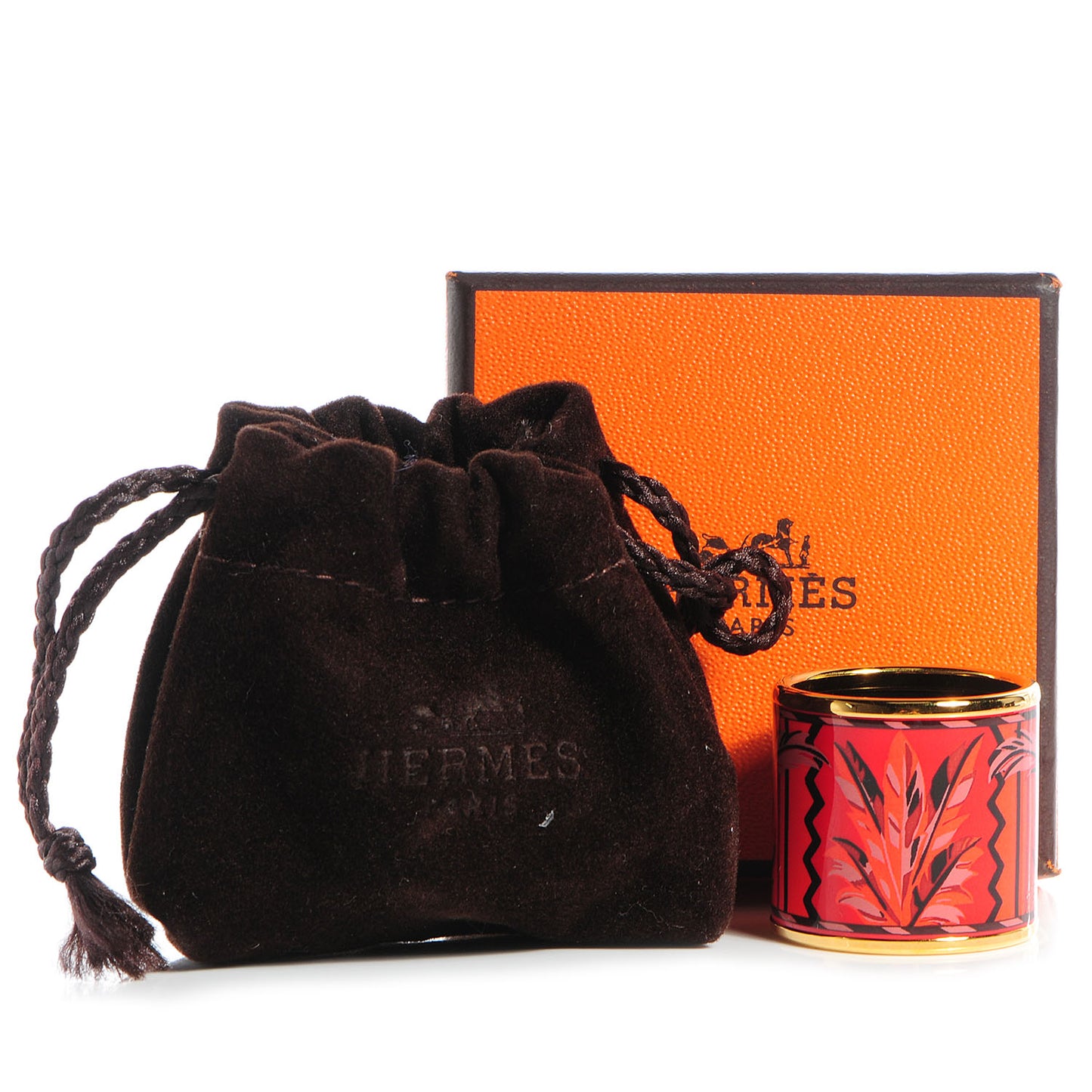 Enamel Gold Plated Brazil Scarf Ring