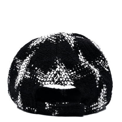 Chanel Tweed Cap Hat M Black White 3 of 6