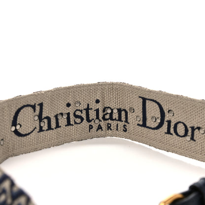Christian Dior Oblique Studded Shoulder Strap Blue 5 of 6