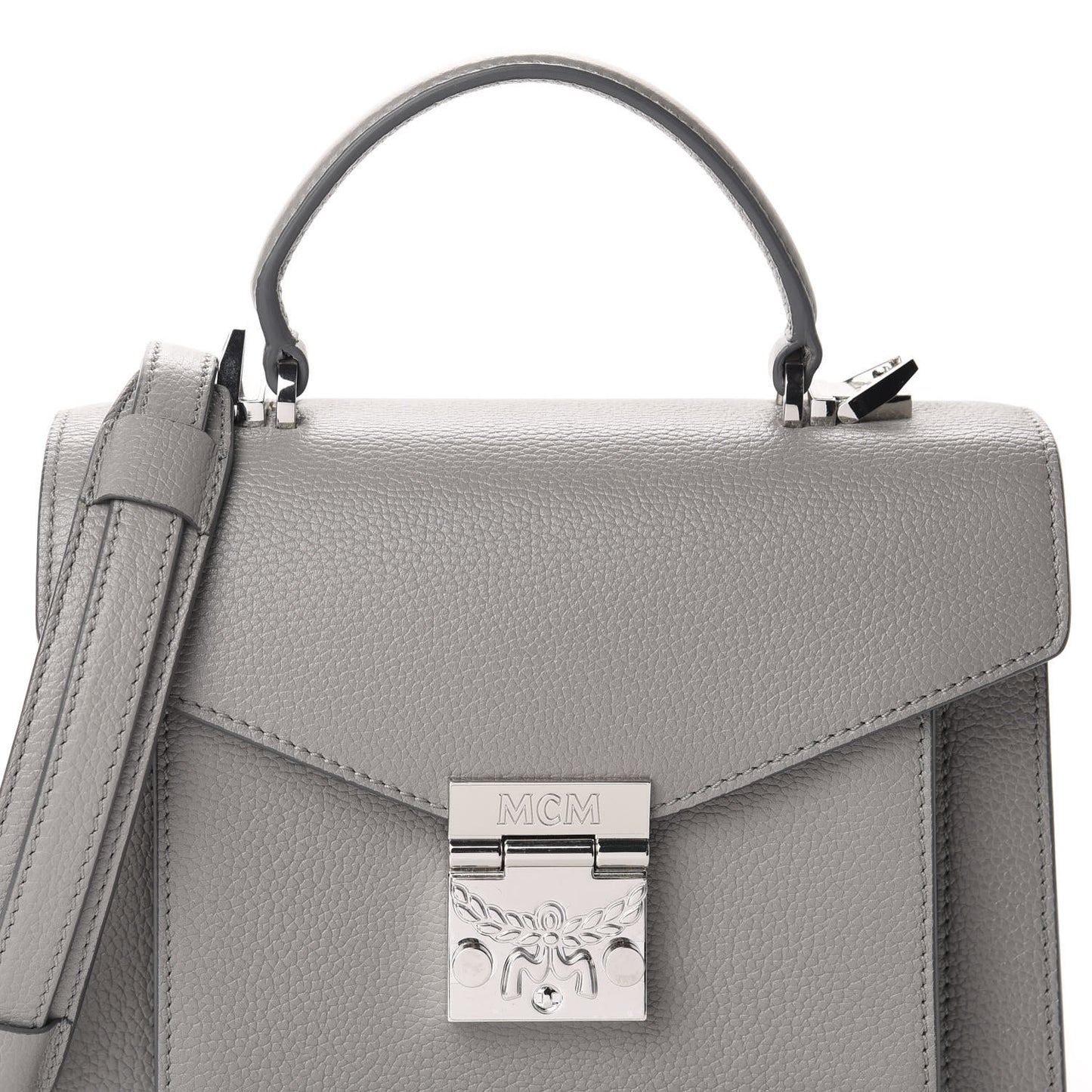 Grained Calfskin Small Patricia Satchel Arch Grey