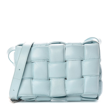 Bottega Veneta Paper Calfskin Maxi Intreccio Padded Cassette Crossbody Bag Ice 1 of 8