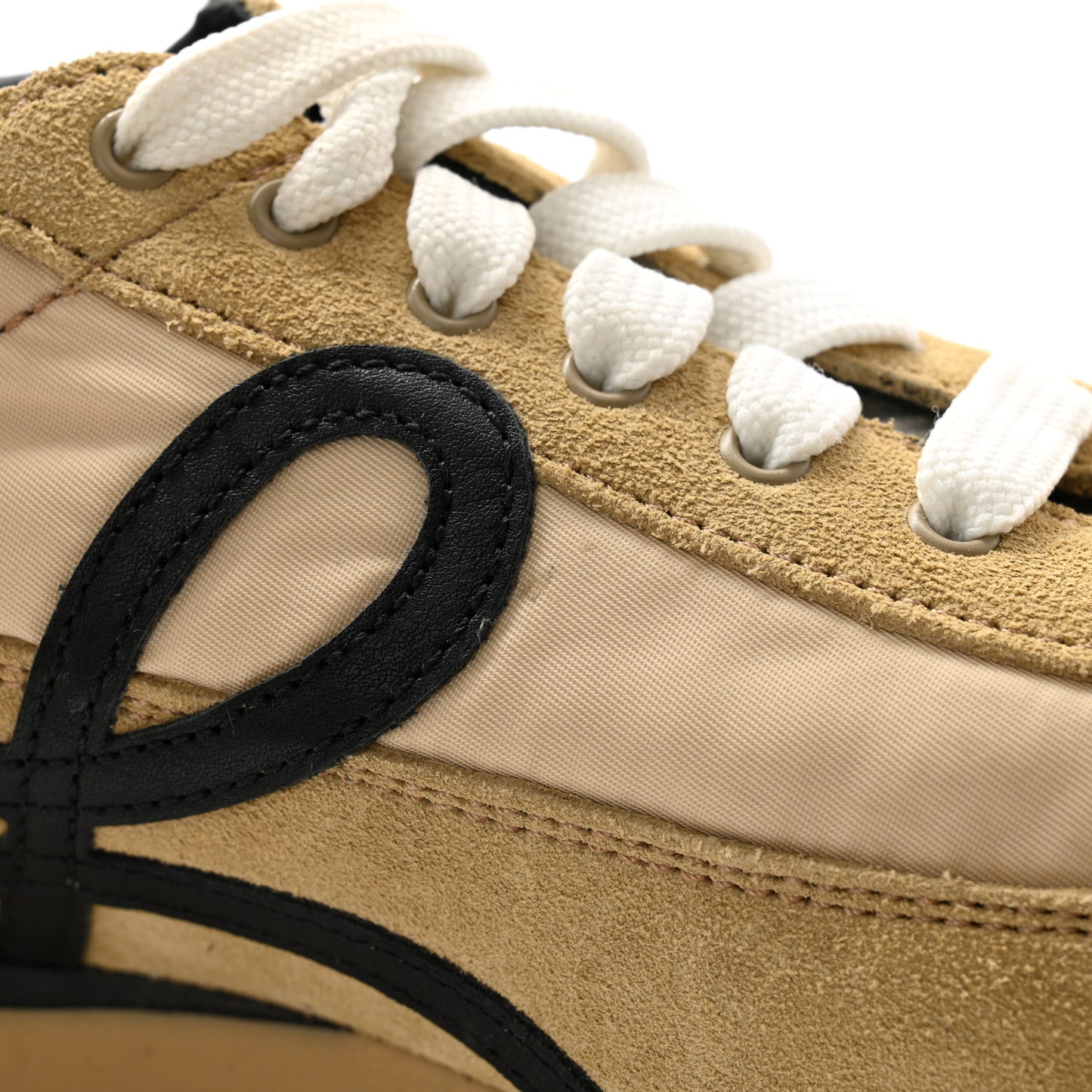 Nylon Suede Flow Runner Sneakers 40 Gold Black