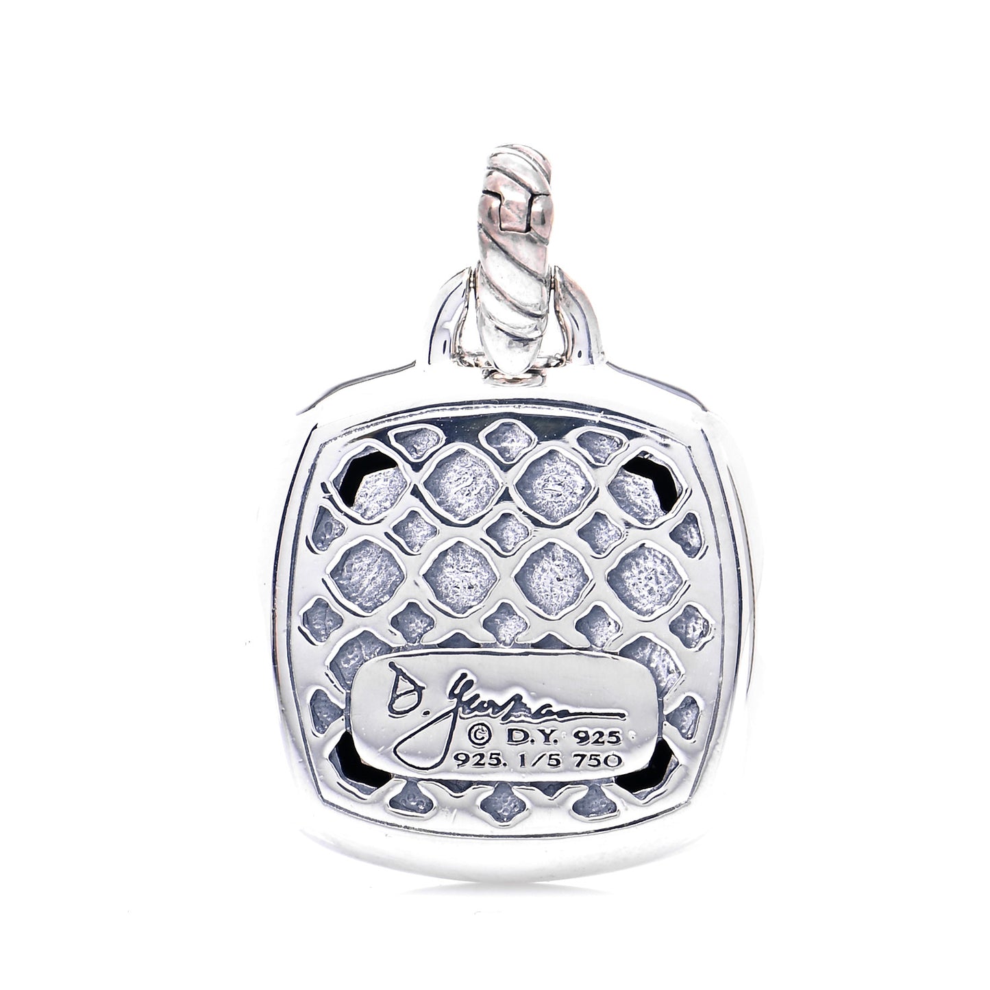 Sterling Silver 18K Yellow Gold Diamond 14mm Albion Enhancer Pendant