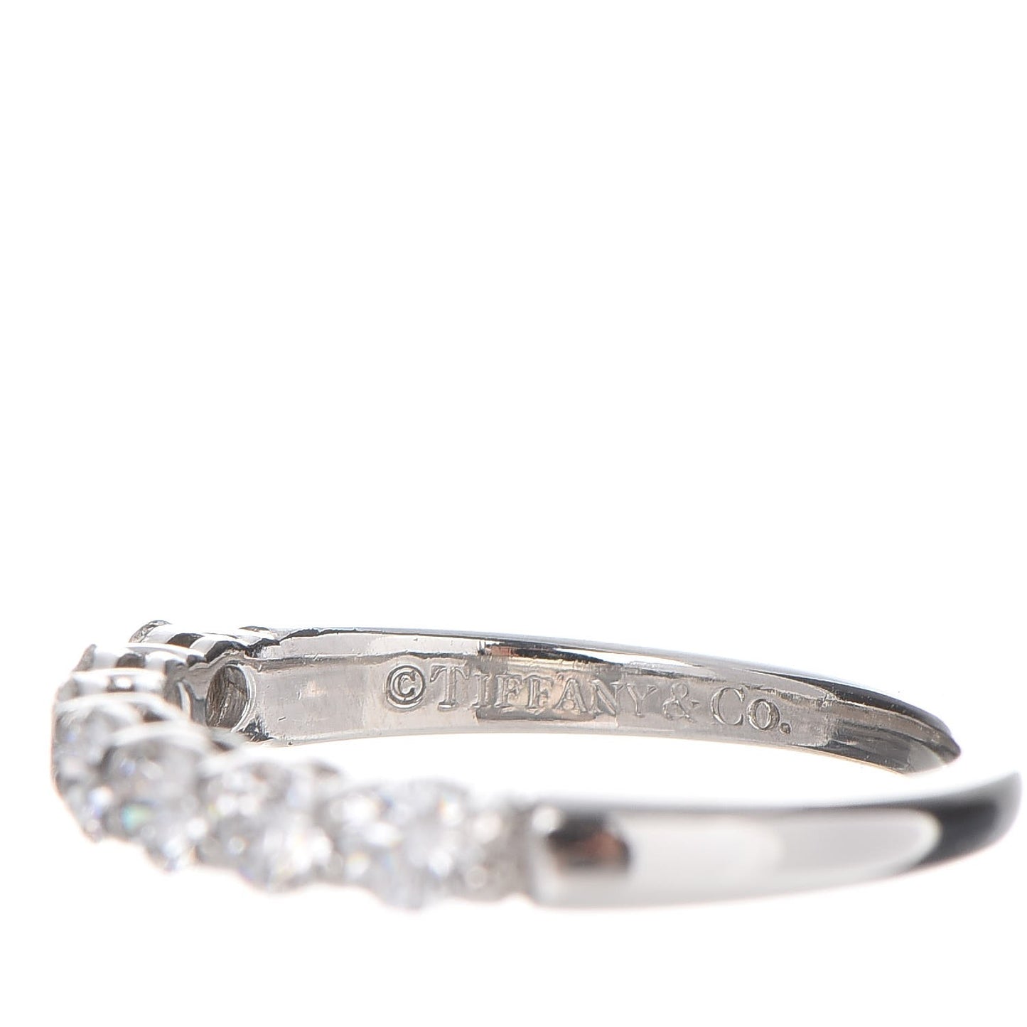 Platinum Diamond .57ctw 3mm Embrace Half Circle Band Ring 50 5.5