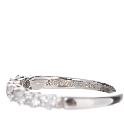 Tiffany Platinum Diamond .57ctw 3mm Embrace Half Circle Band Ring 50 5.5 5 of 6