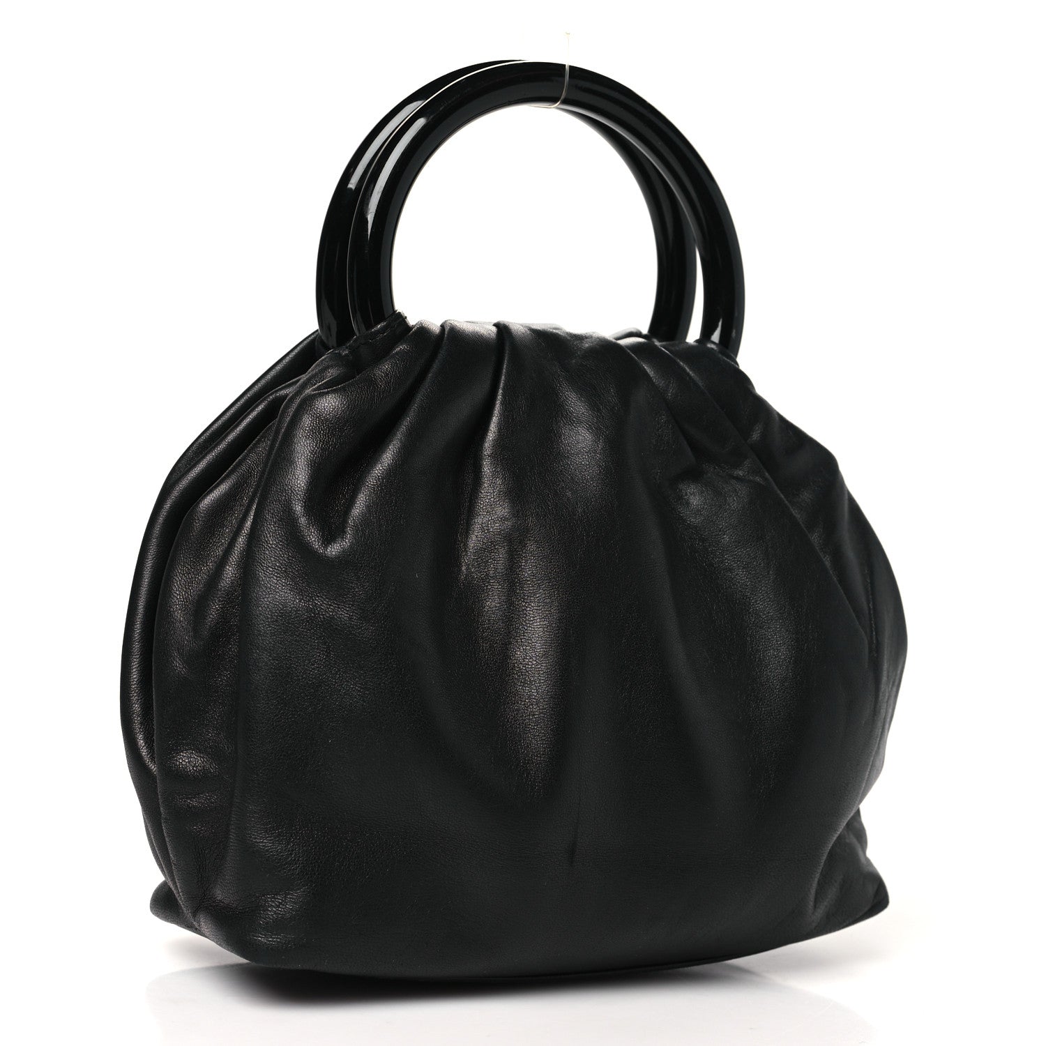 Chanel Lambskin Camelia Round Handle Mini Bag Black 4 of 13