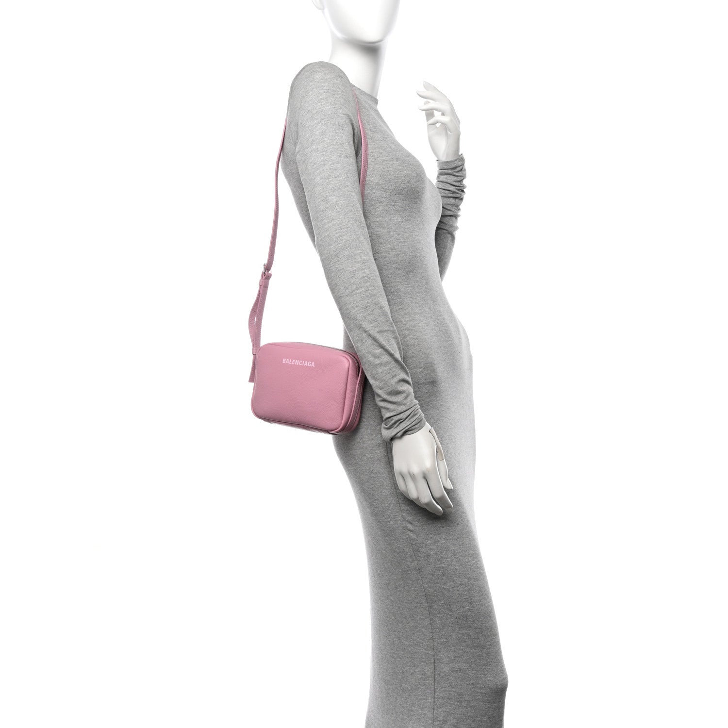 Balenciaga Calfskin Logo S Everyday Camera Shoulder Bag Pink 2 of 10