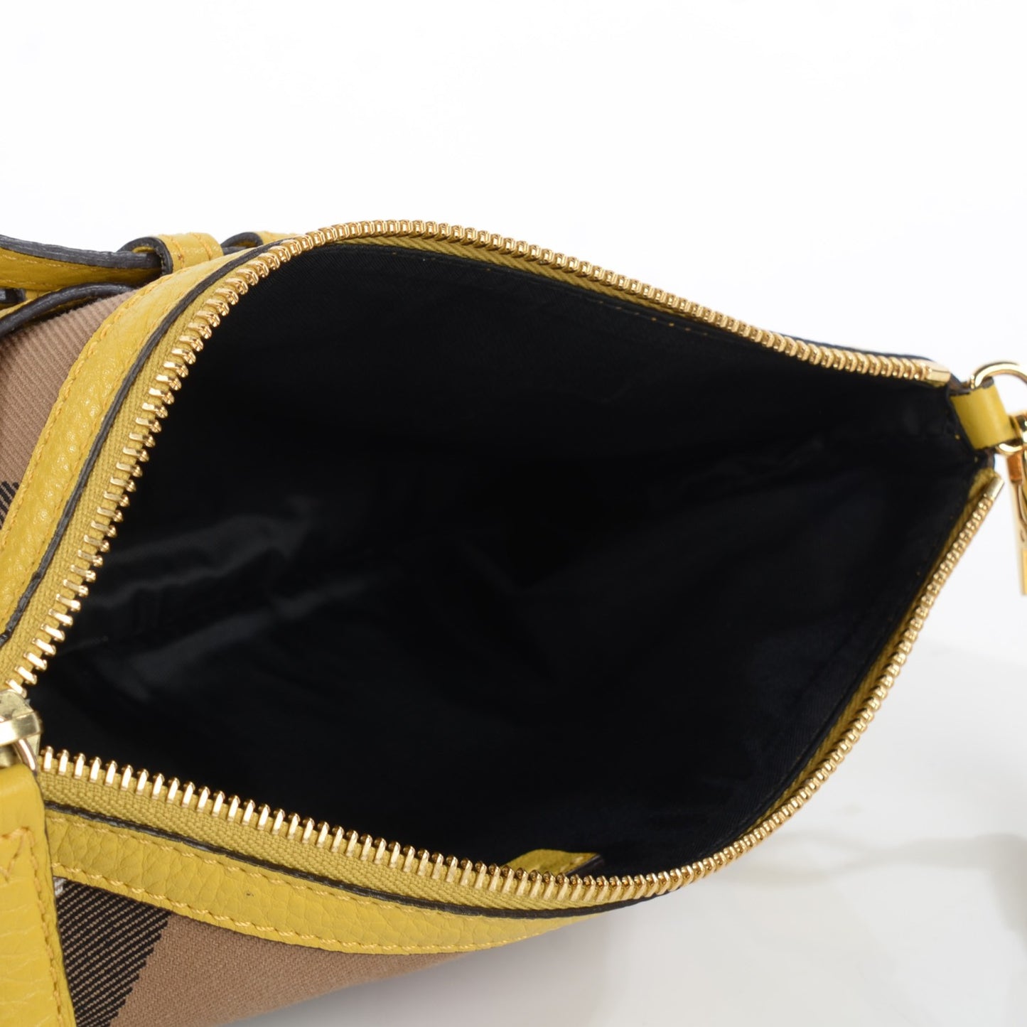House Check Bridle Calfskin Peyton Crossbody Yellow