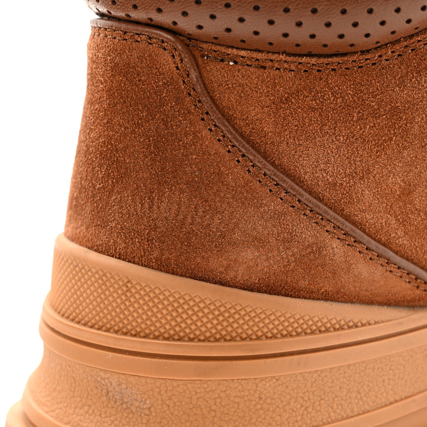X SEGA Suede Calfskin GG Monogram Mens Flashtrek Sneakers 10 New Cuir Beige Ruggine