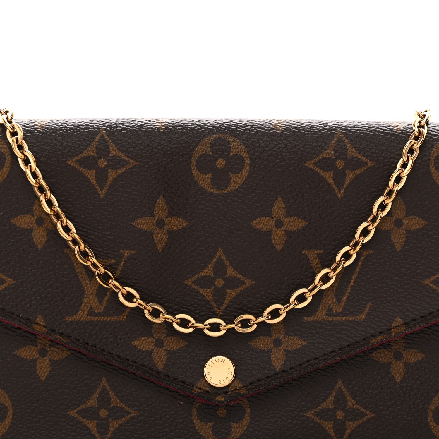 Louis Vuitton Monogram Pochette Felicie Chain Wallet Fuchsia 8 of 12