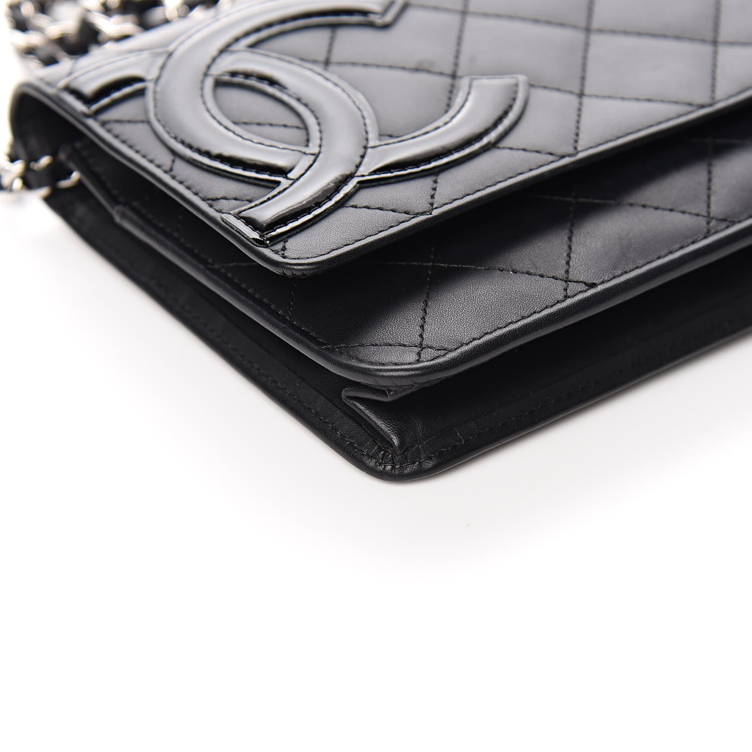 Chanel Calfskin Quilted Cambon Wallet On Chain WOC Black 12 of 15