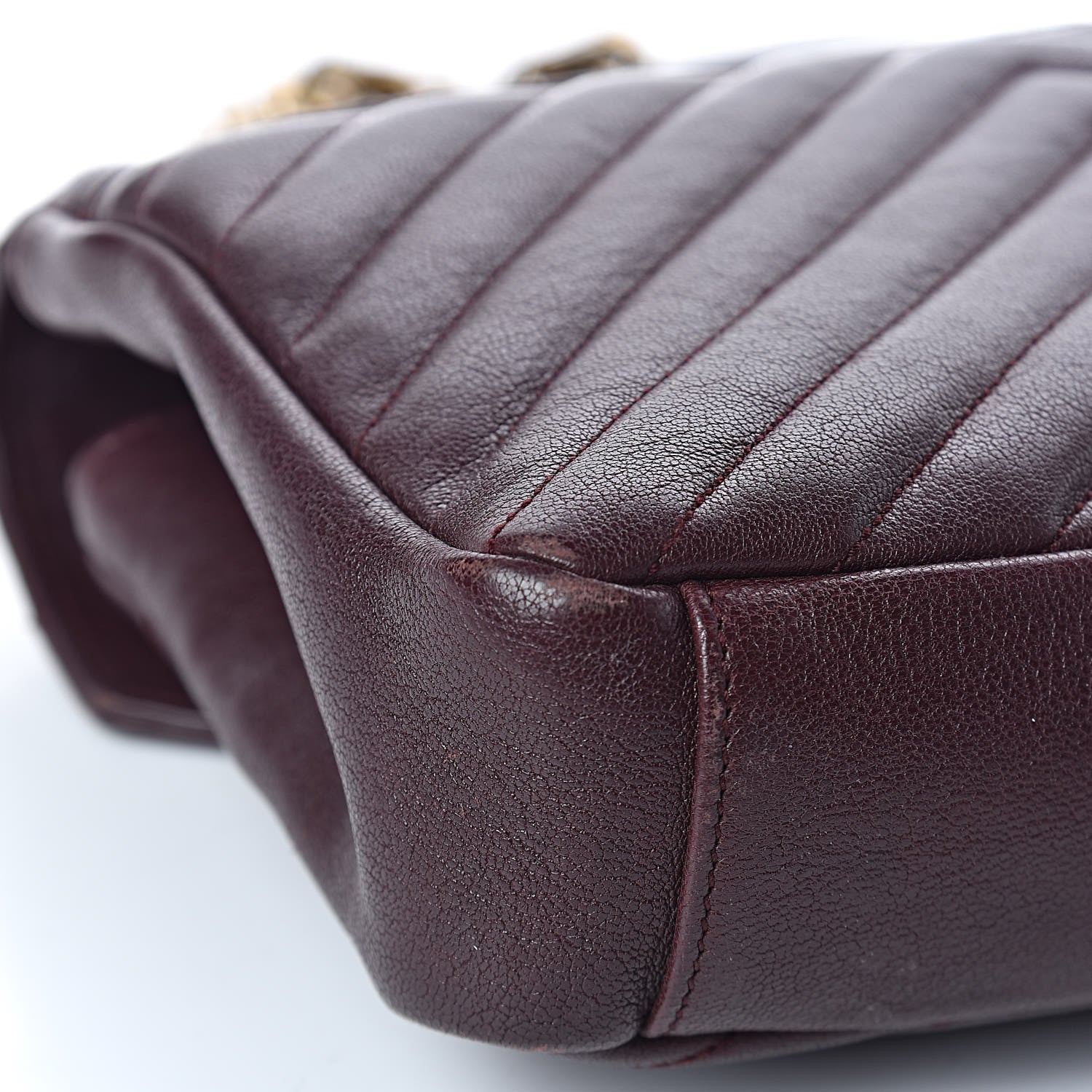 Saint Laurent Sheepskin Matelasse Chevron Monogram Medium College Bag Amaranto 23 of 25