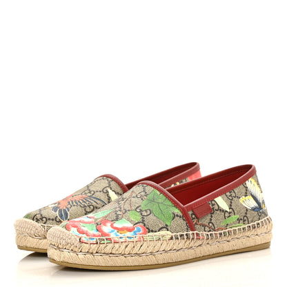 Gucci GG Supreme Monogram Tian Womens Espadrilles 36 Beige Multicolor Red 2 of 8