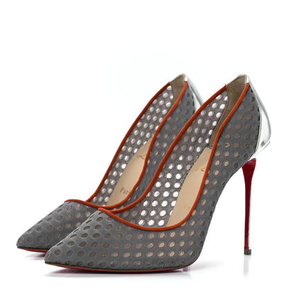 Christian Louboutin Fishnet Suede Follies Resille 100 Pumps 39 3 of 7