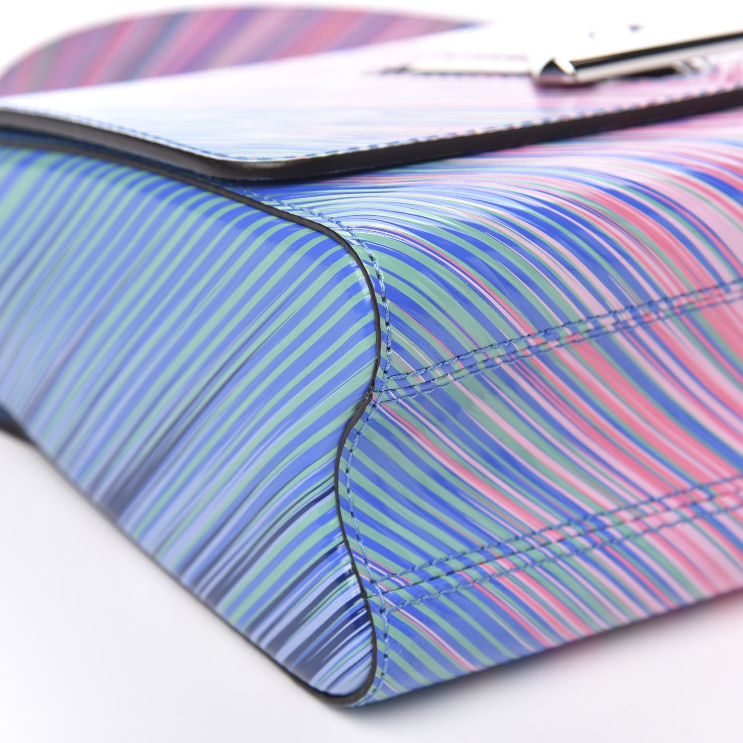 Louis Vuitton Epi Tropical Twist Shoulder Bag MM Blue Rose 7 of 9