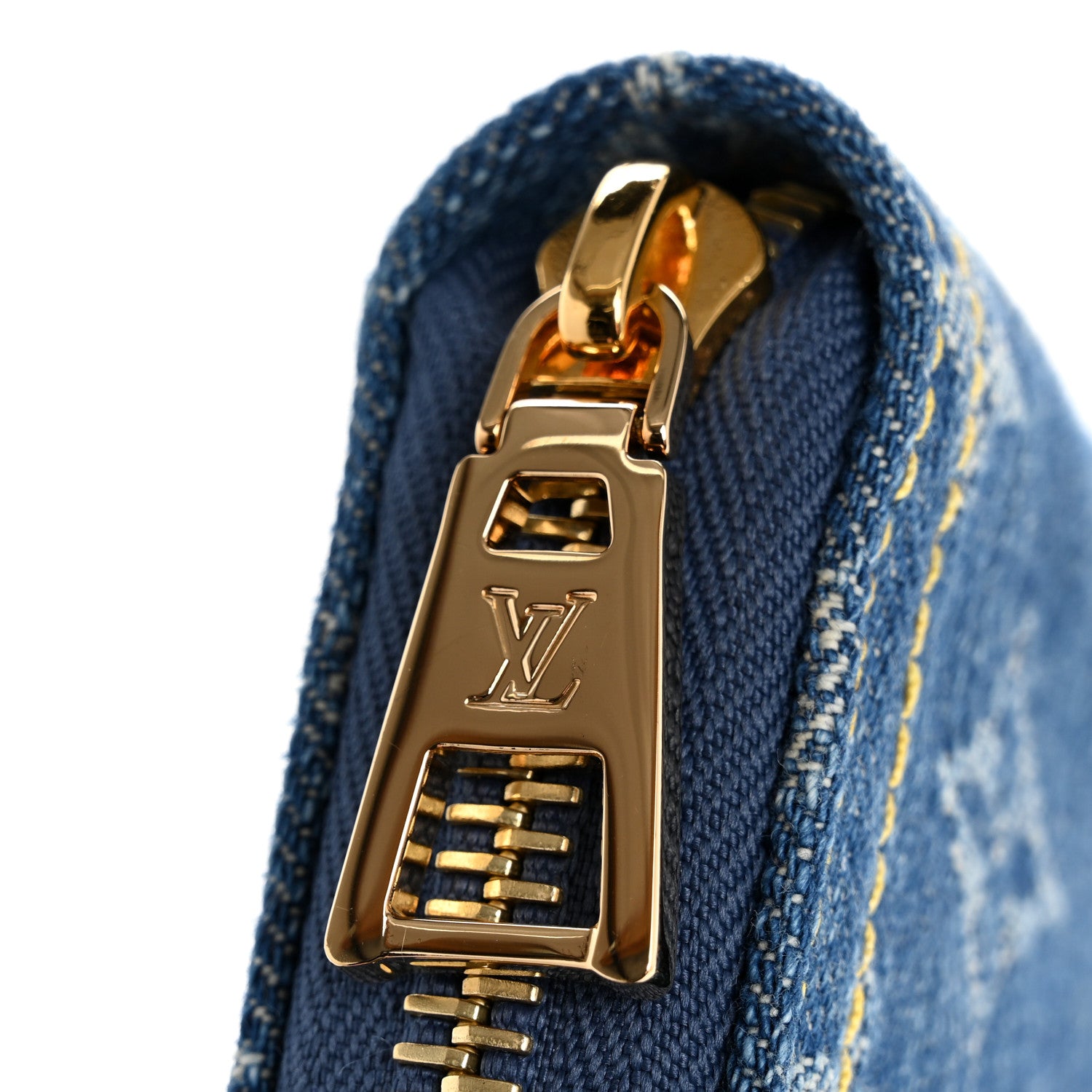 Louis Vuitton Monogram Denim Zippy Wallet NM Blue 1765000