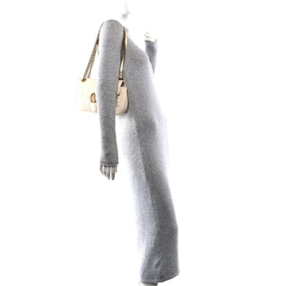 Gucci Calfskin Matelasse Small GG Marmont Shoulder Bag White 2 of 12