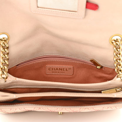 Chanel Calfskin Triple Stitched Medium Flap Pink 5 of 10