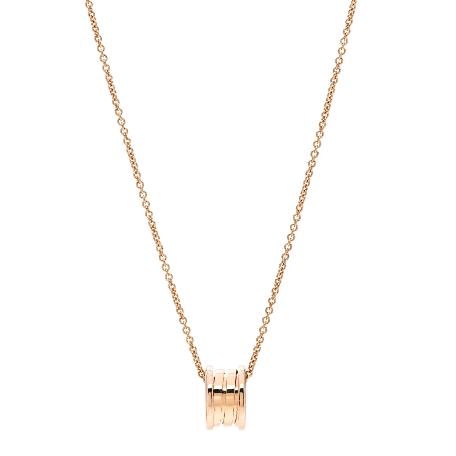 Bulgari 18K Rose Gold B.Zero1 Pendant Necklace 1 of 7