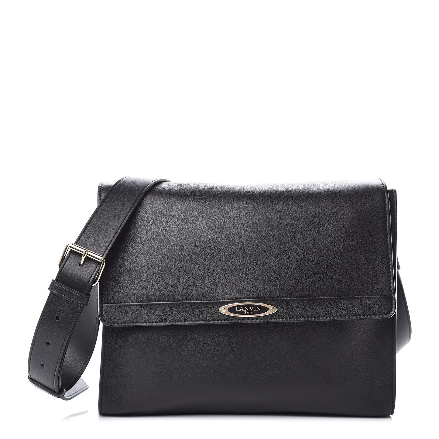 Calfskin Small Flap Shoulder Bag Black