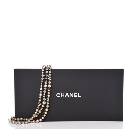 Chanel Pearl CC Multi Strand Long Necklace Golden Beige 5 of 5