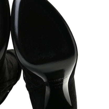 Saint Laurent Suede Joplin Buckle 105 Booties 37.5 Black 8 of 15