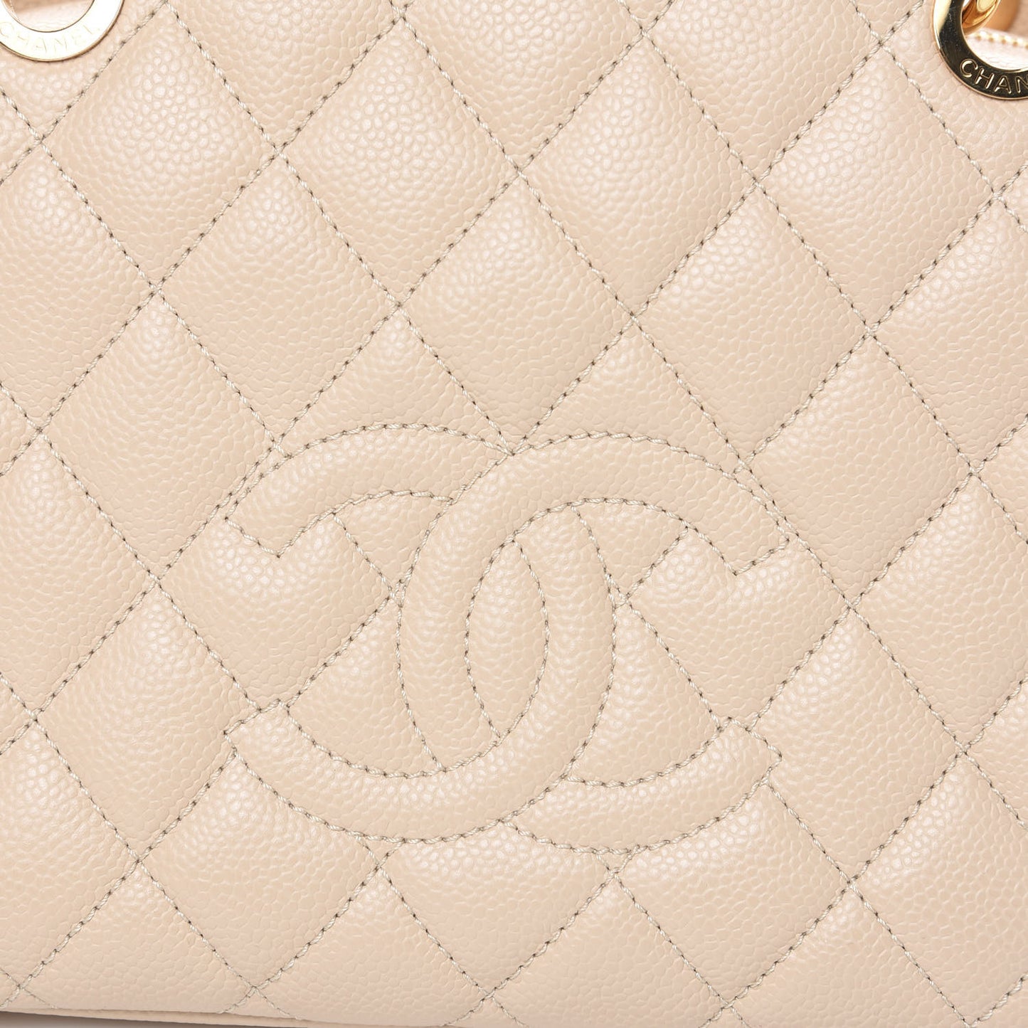 Caviar Quilted Petit Timeless Tote PTT Beige Clair