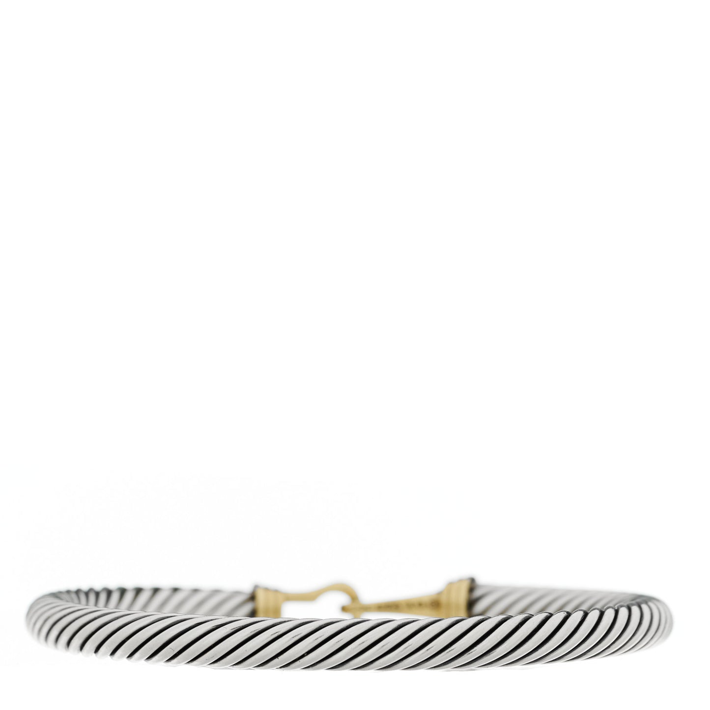 Sterling Silver 14K Yellow Gold 5mm Cable Buckle Bracelet
