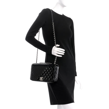 Chanel Patent Quilted Medium Coco Boy Flap Black 2 of 9