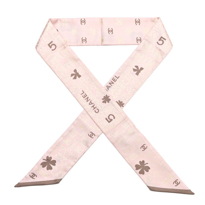 Chanel Silk CC Charms Slim Bandeau Scarf Pink 1 of 4
