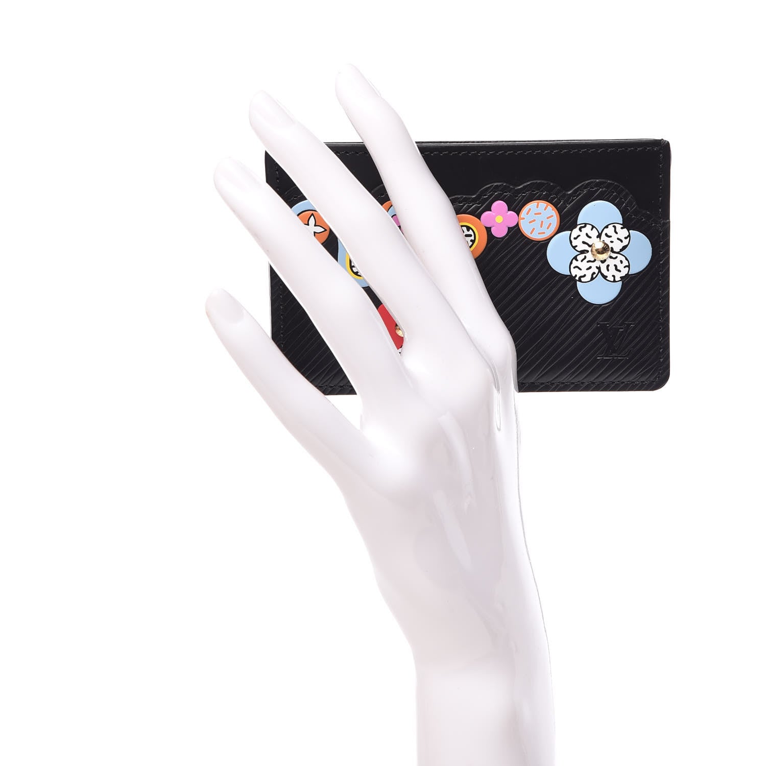Louis Vuitton Epi Flower Remix Card Holder Black 2 of 7