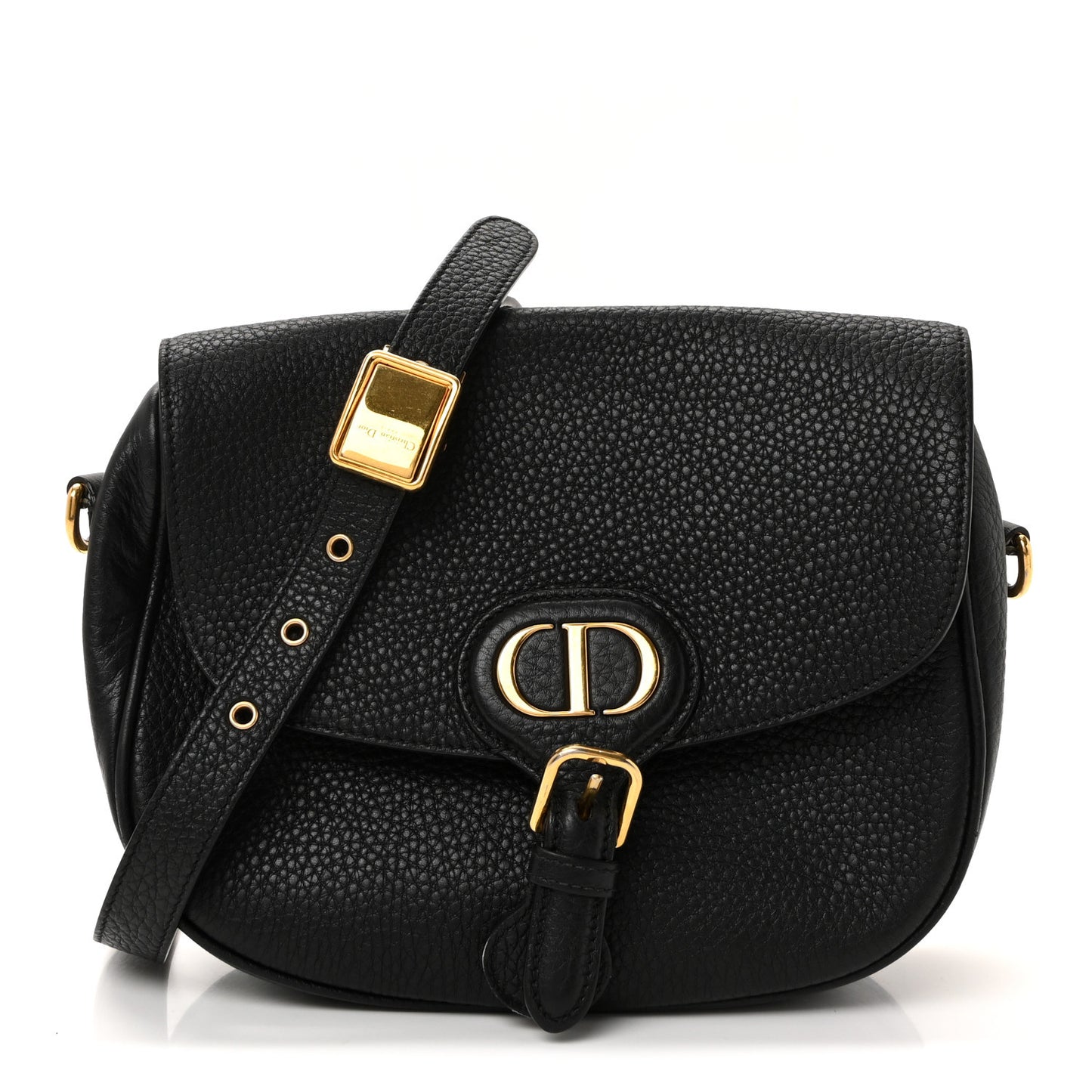 Grained Calfskin Medium Bobby Flap Black