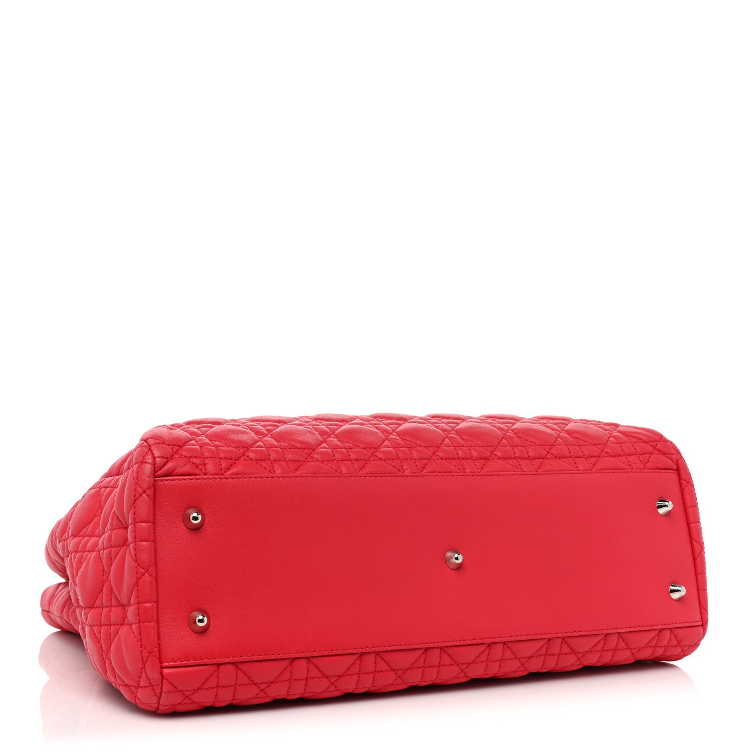 Christian Dior Lambskin Cannage Large Dior Soft Shopping Tote Red 4 of 16
